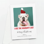 I Ate the Naughty List Funny Pet Dog Cat Photo Holiday Card<br><div class="desc">A fun Christmas card showcasing your adorable furry friend (dog,  cat,  spider,  whatever) proclaiming "I ate the naught list."</div>
