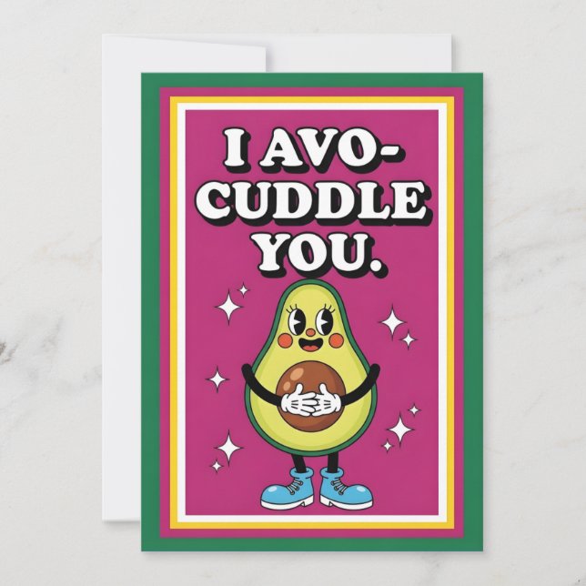 I Avo-Cuddle You cute avocado pun gift romantic Thank You Card (Front)