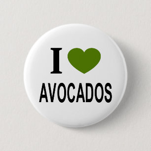 I ❤️ AVOCADOS with green heart 6 Cm Round Badge