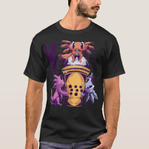 I AXOLOTL Axolotis Drinking Bubble Tea  Cute Funny T-Shirt