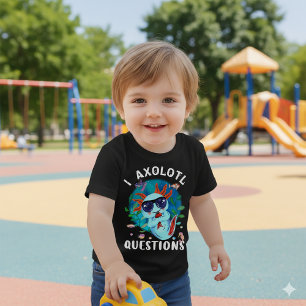 I Axolotl Questions, Cute Blue Axolotl Cartoon T-Shirt