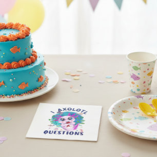 I Axolotl Questions, Cute Kawaii Pink Amphibian Napkin