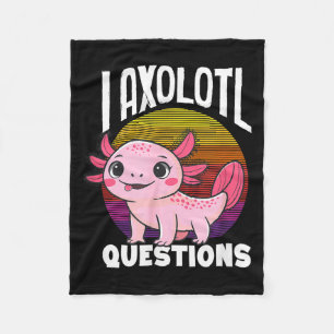 I axolotl questions cute pink mexican salamander fleece blanket
