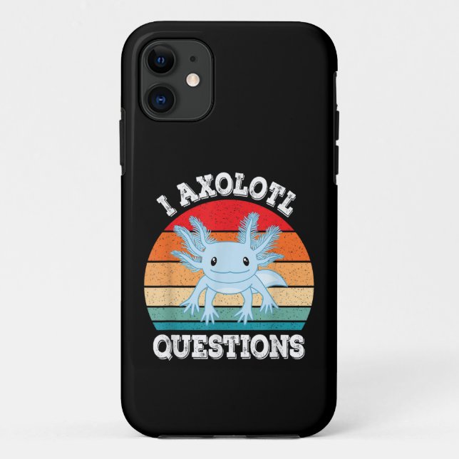 I Axolotl Questions Cute Retro Funny Axolotl Case-Mate iPhone Case (Back)