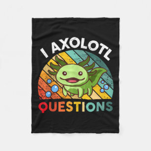 I Axolotl Questions Retro Girls Boys Kids Cute Axo Fleece Blanket
