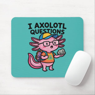 I Axolotl Questions schoolkid holds rock curiosity Mouse Pad