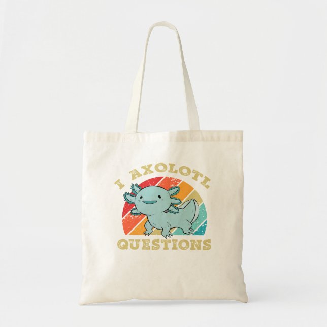 I Axolotl Questions Shirt Kids Boys Retro Cute Axo Tote Bag (Front)