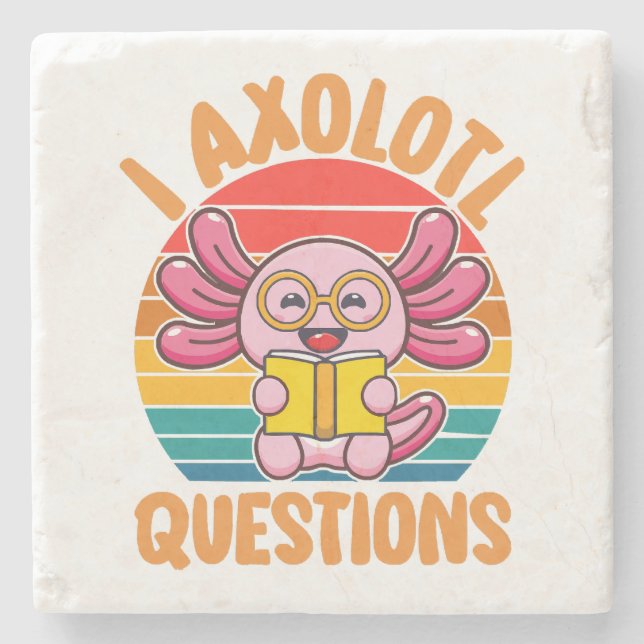 I Axolotl Questions Stone Coaster (Front)