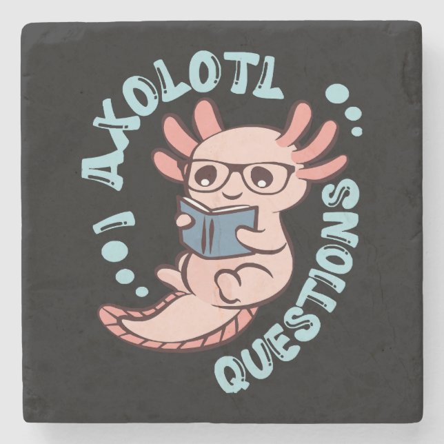 I Axolotl Questions Stone Coaster (Front)