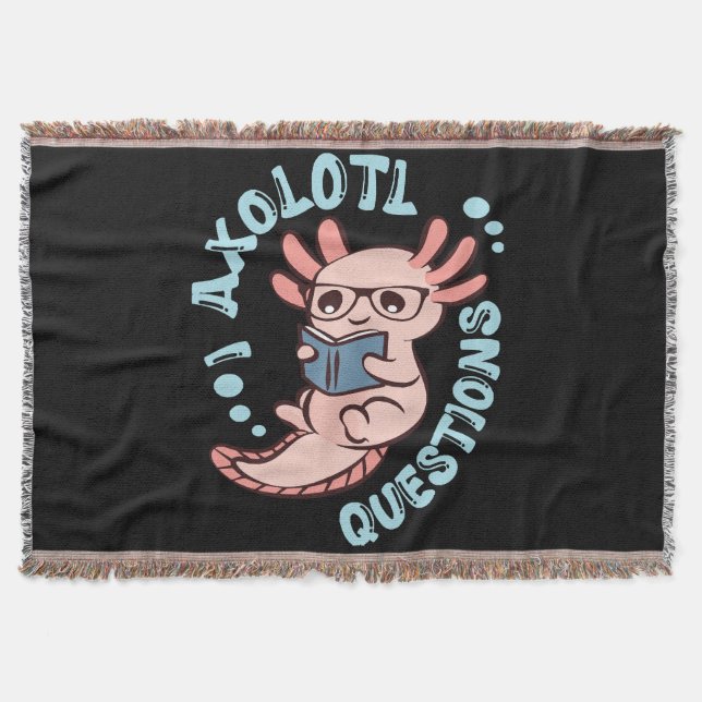 I Axolotl Questions Throw Blanket (Front)