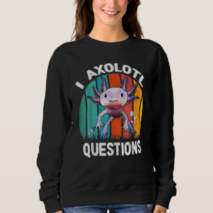 I Axolotl Questions Youth Kids Retro 90s Axolotl Sweatshirt