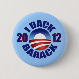 I BACK BARACK - RE-ELECT OBAMA 2012 6 CM ROUND BADGE
