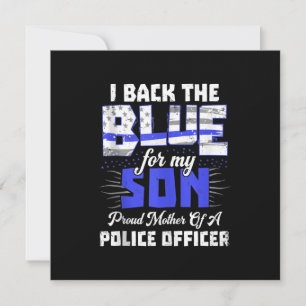 I Back Blue My Son Ts Women Thin Line Mum Gift Holiday Card