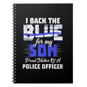 I Back Blue My Son Ts Women Thin Line Mum Gift Notebook