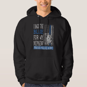 I Back The Blue For My Nephew Proud Police Aunt Co Hoodie