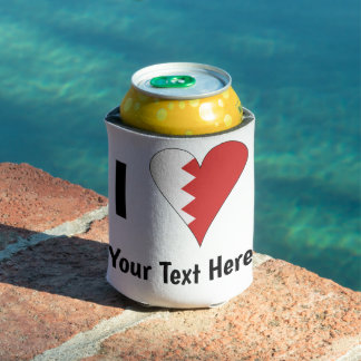I (Bahraini Heart Flag) Personalised  Can Cooler
