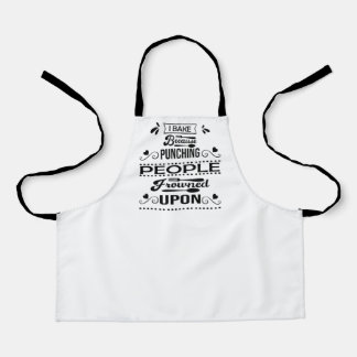 I Bake Because Punching People Frowned Upon Funny  Apron
