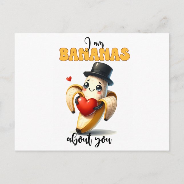 I bananas for you funny valentine's day card  (Front)