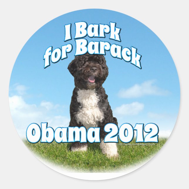 I Bark for Barack, Bo the First Dog Obama Classic Round Sticker (Front)