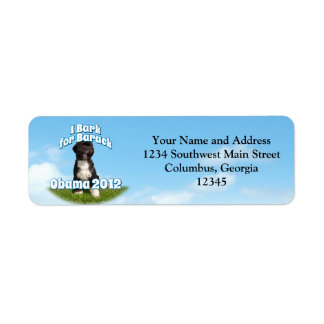 I Bark for Barack, Bo the First Dog Obama Return Address Label