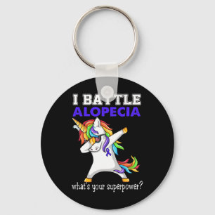 I Battle Alopecia Awareness Key Ring
