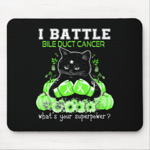 I Battle Bile Duct Cancer Awareness Fun Cat Mouse Pad