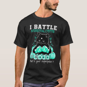 I Battle Interstitial Cystitis Awareness Cat T-Shirt
