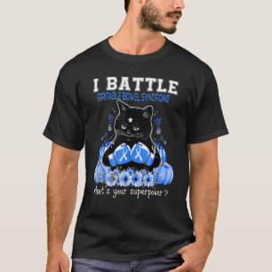 I Battle Irritable Bowel Syndrome Awareness Cat T-Shirt