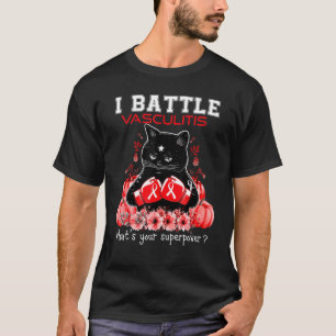 I Battle Vasculitis Awareness Cat T-Shirt