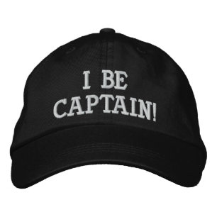 I Be Captain. Black and White. Embroidered Hat
