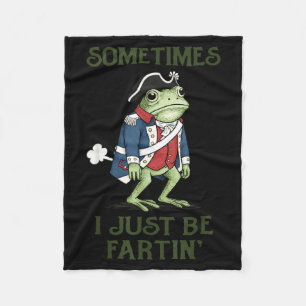 I be farting graphic 4th of july funny frog fleece blanket