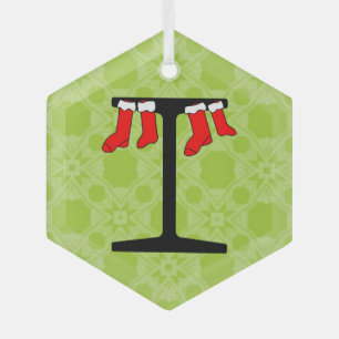 I-Beam Christmas Stockings Glass Tree Decoration