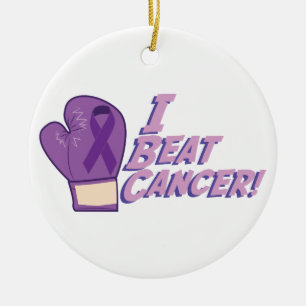 I Beat Cancer Ceramic Ornament