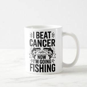 "I Beat Cancer – Now It’s Fishing Time!" Coffee Mug