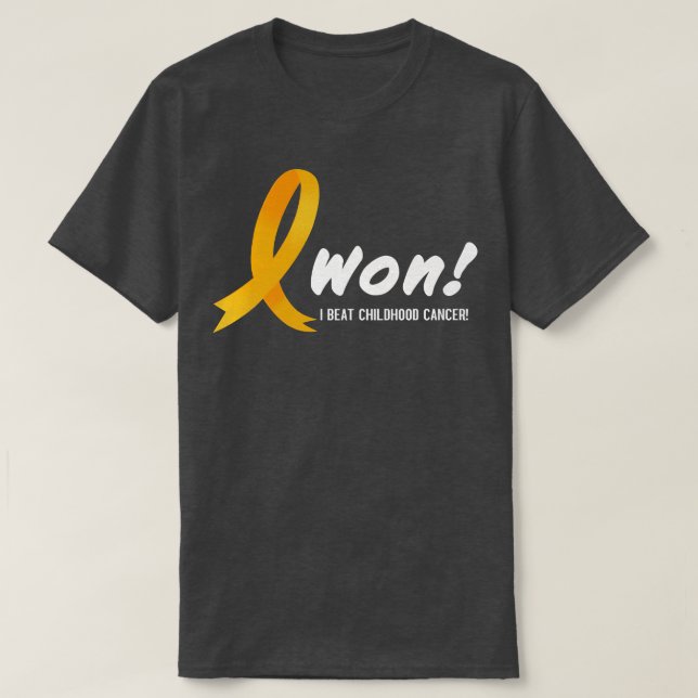 I Beat Childhood Cancer Tee I Won! Teal Ribbon For (Design Front)