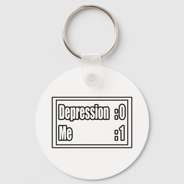 I Beat Depression (Scoreboard) Key Ring (Front)