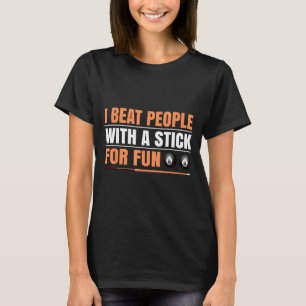 I Beat People With A Stick For Fun 8 Ball Billiard T-Shirt