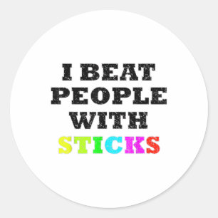 I Beat People With Sticks Joystick Gay Kids Ice Fi Classic Round Sticker
