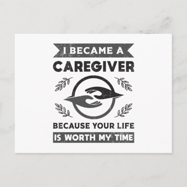 I Became A Caregiver Caregivers Nurse Nursing Job Postcard (Front)