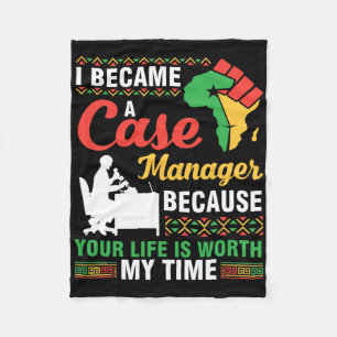 I Became A Social Worker Because Your Life Is Wort Fleece Blanket