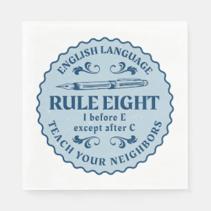 I before E except after C Rule Funny Napkin