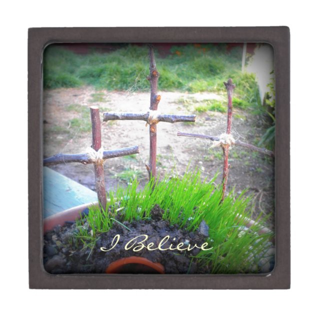 "I Believe" 3 Crosses Jewellery Box (Front)