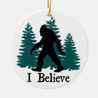 I Believe Bigfoot & Trees Ceramic Tree Decoration