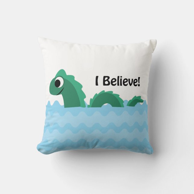 I Believe Champ the Lake Champlain Monster Cushion (Front)