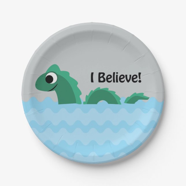 I Believe Champ the Lake Champlain Monster Paper Plate (Front)