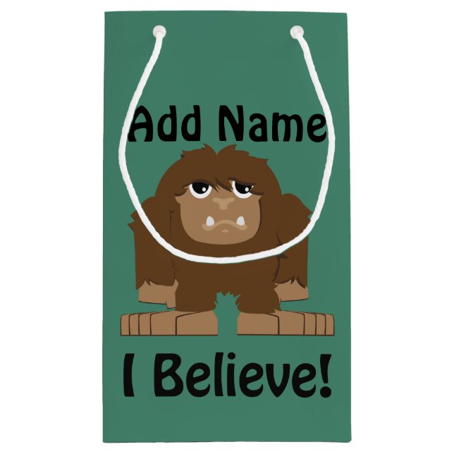 I Believe! Cute bigfoot Small Gift Bag (Back)