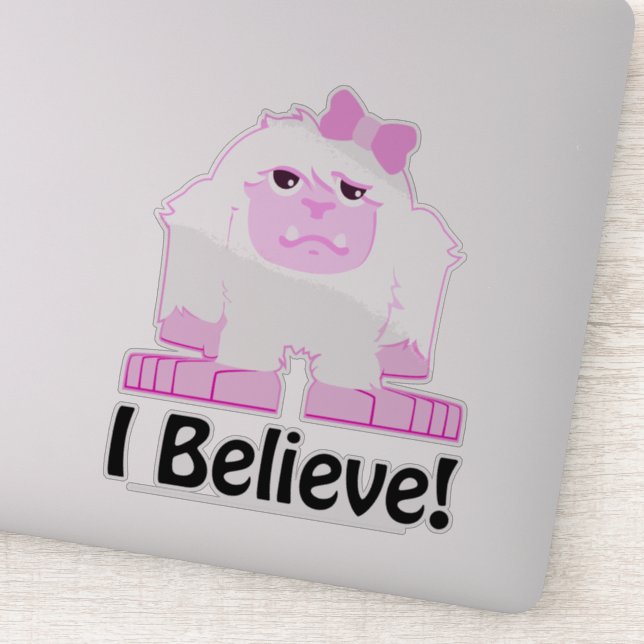 I Believe Cute Cartoon Girl Yeti (Detail)