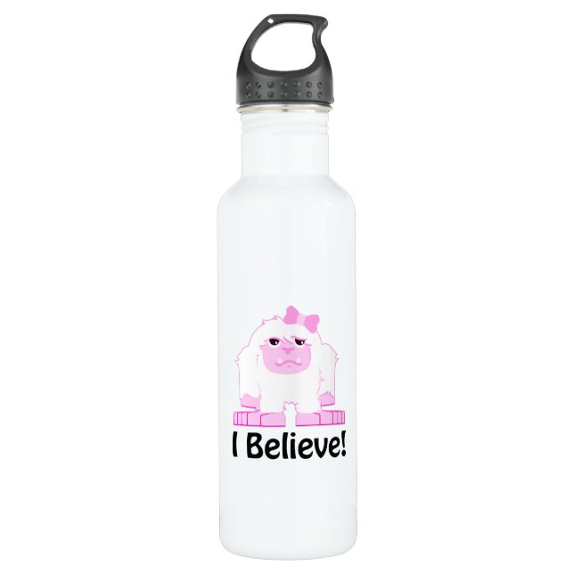 I Believe Cute Cartoon Girl Yeti 710 Ml Water Bottle (Front)