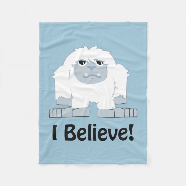 I Believe! Cute Yeti Fleece Blanket (Front)