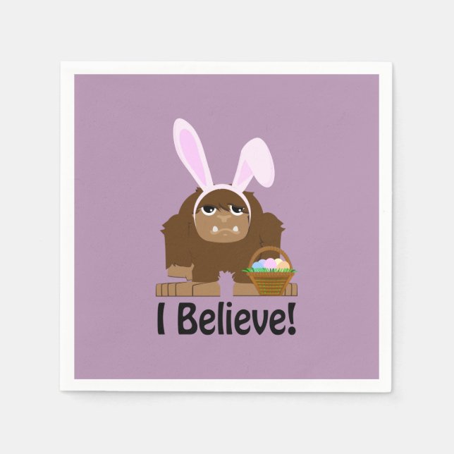 I Believe! Easter Bigfoot Napkin (Front)
